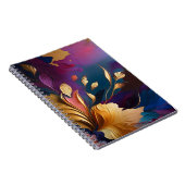 Gilded Bloom – Abstract Floral Composition Notizblock (Rechte Seite)