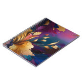 Gilded Bloom – Abstract Floral Composition Notizblock (Linke Seite)