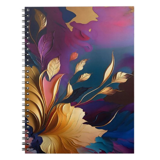 Gilded Bloom – Abstract Floral Composition Notizblock (Vorderseite)