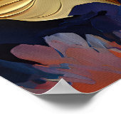 Gilded Bloom – Abstract Floral Composition Poster (Ecke)