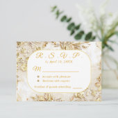 Gilded Bloom Classic Wedding RSVP Card Karte (Stehend Vorderseite)