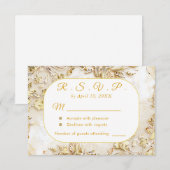 Gilded Bloom Classic Wedding RSVP Card Karte (Vorne/Hinten)