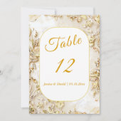 Gilded Bloom Classic Wedding Tischnummer (Vorderseite)