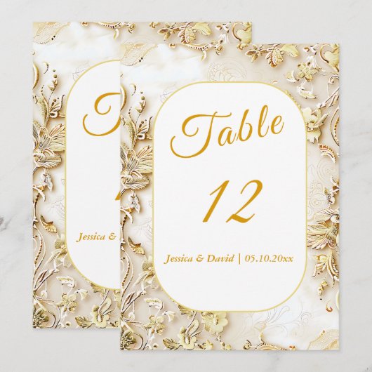 Gilded Bloom Classic Wedding Tischnummer (Vorne/Hinten)