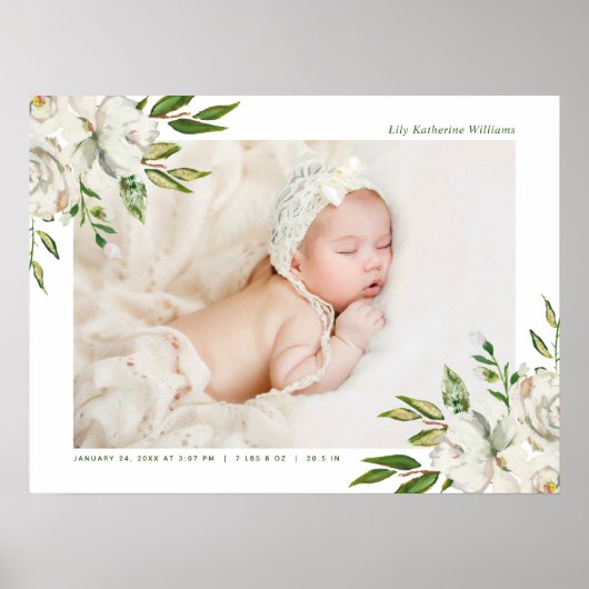 Gilded Blooms Baby Foto Keepake Poster (Vorne)