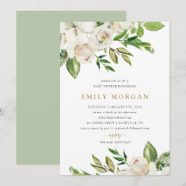 Gilded Blooms Baby Shower Einladung