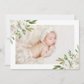 Gilded Blooms Bloral Foto Geburtsankündigung Ankündigung (Rückseite)