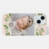 Gilded Blooms Blush | MIT MONOGRAMM FOTO Case-Mate iPhone Hülle (Rückseite (Horizontal))