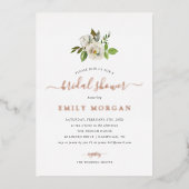 Gilded Blooms Brautparty Foil Einladung (Vorderseite)