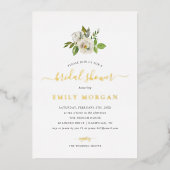 Gilded Blooms Brautparty Folieneinladung (Vorderseite)