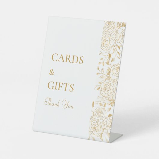 GILDED Blooms Card & Giftzeichen Sockelschild (Vorderseite)