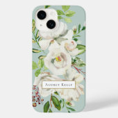 Gilded Blooms Custom Monogram | Münze Case-Mate iPhone Hülle (Rückseite)