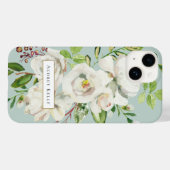 Gilded Blooms Custom Monogram | Münze Case-Mate iPhone Hülle (Rückseite (Horizontal))