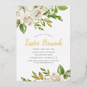 Gilded Blooms Easter Brunch Folieneinladung (Vorderseite)