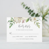 Gilded Blooms Floral Wedding RSVP Card (Stehend Vorderseite)
