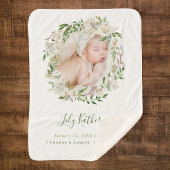 Gilded Blooms Floral Wreath Baby Foto Birth Stats Sherpadecke
