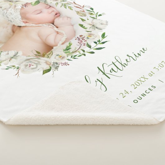 Gilded Blooms Floral Wreath Baby Foto Birth Stats Sherpadecke (3/4)