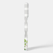 Gilded Blooms | Graue Streifen floral Monogramm Case-Mate iPhone Hülle (Rückseite / Rechts)