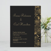 GILDED Blooms Hochzeit Einladung (Stehend Vorderseite)