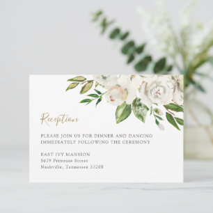 Gilded Blooms Hochzeitsempfang Begleitkarte