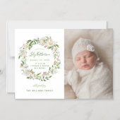 Gilded Blooms Magnetic Foto Geburtsankündigung Magneteinladung (Vorderseite)