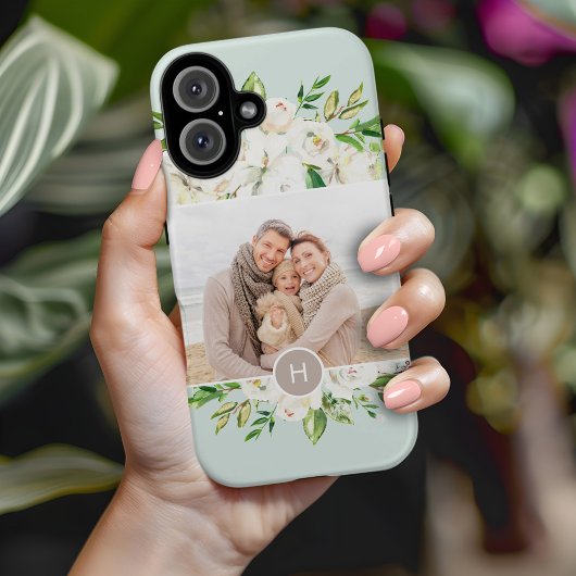 Gilded Blooms Mint | MIT MONOGRAMM FOTO Case-Mate iPhone Hülle