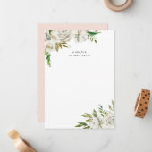 Gilded Blooms Monogram Stationery Note Card Mitteilungskarte (Vorderseite/Rückseite Beispiel)