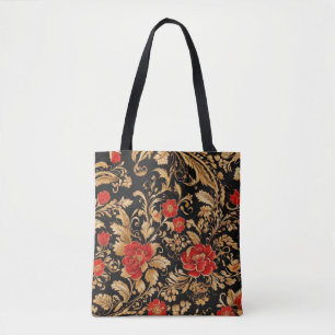 Gilded Blooms: Opulent floral Tasche