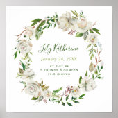 Gilded Blooms Personalisiert Baby Birth Stats Poster (Vorne)