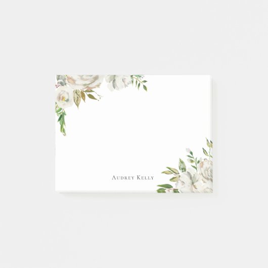 Gilded Blooms Personalisiert Mit Monogramm Post-it Klebezettel (Vorderseite)