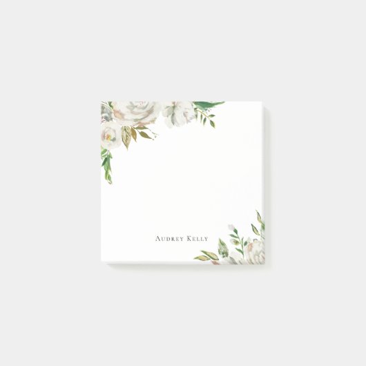 Gilded Blooms Personalisiert Mit Monogramm Post-it Klebezettel (Vorderseite)