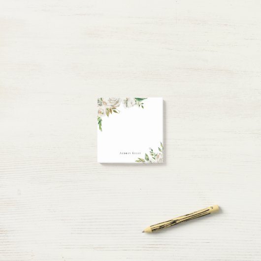 Gilded Blooms Personalisiert Mit Monogramm Post-it Klebezettel (Auf Schreibtisch)