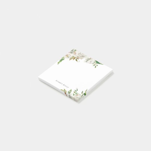 Gilded Blooms Personalisiert Mit Monogramm Post-it Klebezettel (angewinkelt)