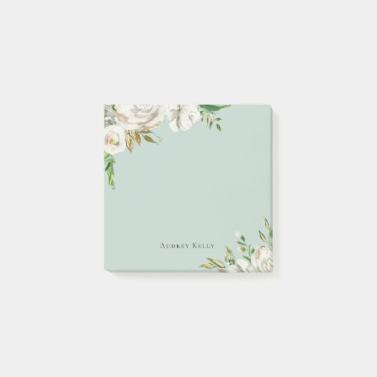 Gilded Blooms Personalisiert Mit Monogramm Post-it Klebezettel (Vorderseite)