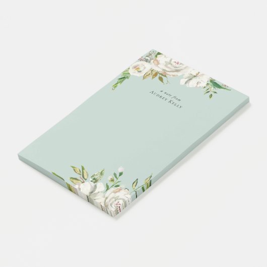 Gilded Blooms Personalisiert Mit Monogramm Post-it Klebezettel (angewinkelt)