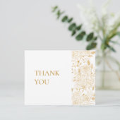 GILDED Blooms Wedding Dankeschön Card Dankeskarte (Stehend Vorderseite)