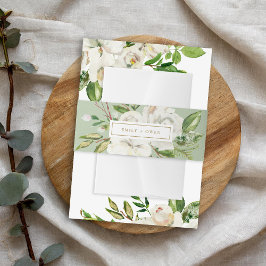 Gilded Blooms Wedding Monogram Einladungsbanderole