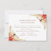Gilded Boho Bloral Herbst Hochzeitskarten RSVP Karte (Vorderseite)