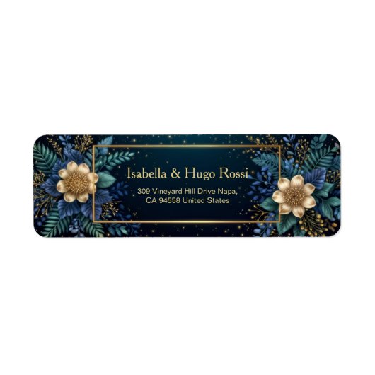Gilded Bronze Botanical Midnight Address (Vorne)