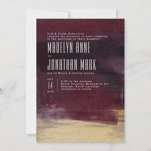 Gilded Brush Wedding Invitation & Matching Suite Einladung (Vorderseite)