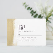 Gilded Brush Wedding RSVP Card (Stehend Vorderseite)