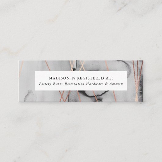 Gilded Charm | Bridal Registry Insert Cards Mini Visitenkarte (Vorderseite)