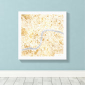 Gilded City Map London Leinwanddruck (Insitu (Holzboden))