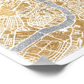 Gilded City Map London Poster (Ecke)