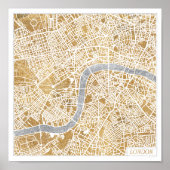 Gilded City Map London Poster (Vorne)