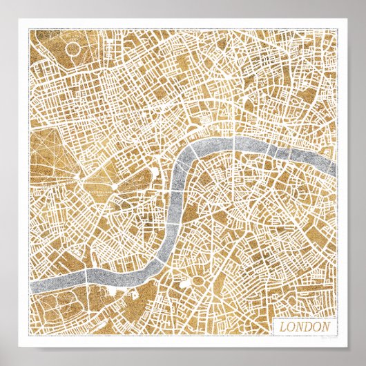 Gilded City Map London Poster (Vorne)