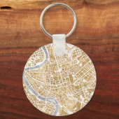 Gilded City Map Of Rome Schlüsselanhänger (Vorderseite)