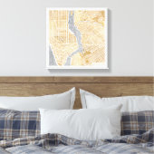 Gilded City Map von New York Leinwanddruck (Insitu (Schlafzimmer))
