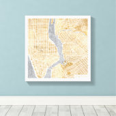 Gilded City Map von New York Leinwanddruck (Insitu (Holzboden))