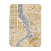Gilded City Map von New York Magnet (Vertikal)